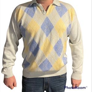 Saks fifth Avenue argyle sweater. 60% cashmere 40% cotton. XXL.
